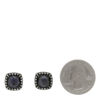 DAVID YURMAN Sterling Silver Diamond Black Orchid 9mm Chatelaine Bezel Earrings