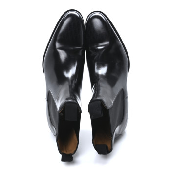 CHRISTIAN DIOR Calfskin Oblique Mens Timeless Chelsea Boots 44 Black