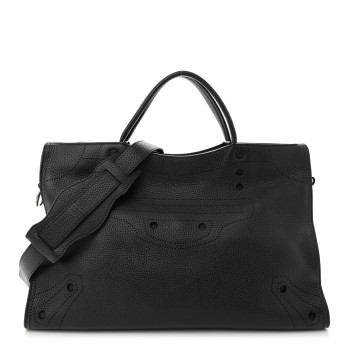 BALENCIAGA Veau Soyeux Perforated Blackout Hardware City Black
