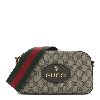 GUCCI GG Supreme Monogram Web Neo Vintage Shoulder Bag Beige New Acero Crop