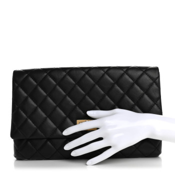 CHANEL Aged Calfskin Quilted Reissue 2.55 Clutch Black