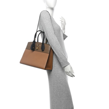 LOUIS VUITTON Taurillon City Steamer MM Sesame Kombu Black