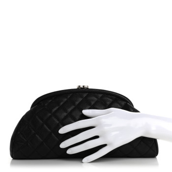 CHANEL Caviar Quilted Timeless Clutch Black