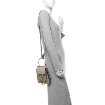 CHLOE Patent Calfskin Little Horses Debossed Mini Faye Bag Motty Grey