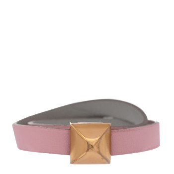 HERMES Swift Medor Infini Double Tour Bracelet T2 Rose Sakura Gris Perle