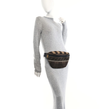 FENDI Vitello Century Maglia Pattern Mix Belt Bag Havana