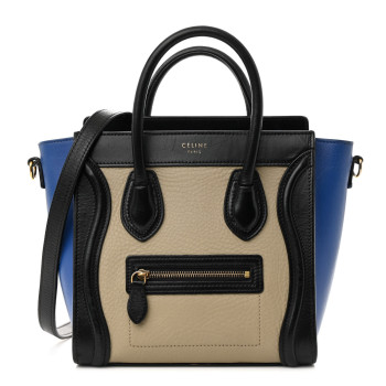 CELINE Bullhide Calfskin Nano Tri-Color Luggage Light Taupe