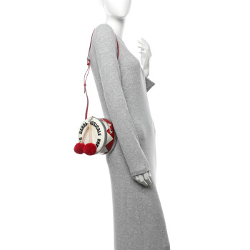 DOLCE & GABBANA Patent Calfskin Dolce Drum Satchel White Red Black Multicolor