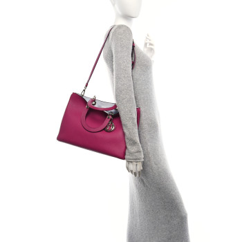 CHRISTIAN DIOR Bullcalf Large Diorissimo Tote Toxic Purple
