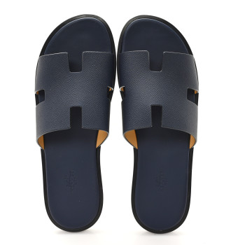 HERMES Epsom Mens Izmir Sandals 45.5 Marine