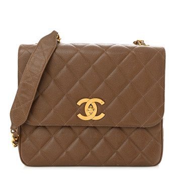 CHANEL Caviar Quilted Small Single Flap Brown