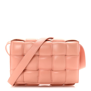 BOTTEGA VENETA Nappa Maxi Intreccio Padded Cassette Crossbody Bag Peachy
