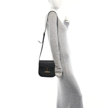 TOM FORD Grained Calfskin Mini T Clasp Tara Crossbody Bag Black