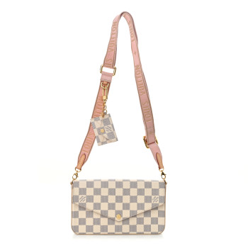 LOUIS VUITTON Damier Azur Felicie Strap & Go Rose Ballerine