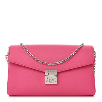 MCM Calfskin Large Patricia Wallet On Chain Pink