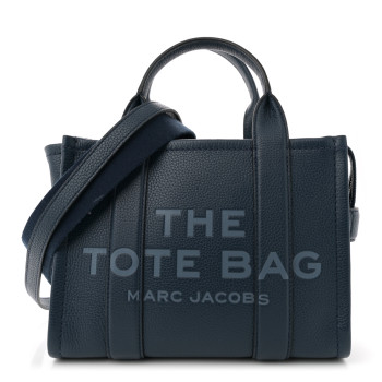 MARC JACOBS Grained Calfskin Small The Tote Bag Blue Sea