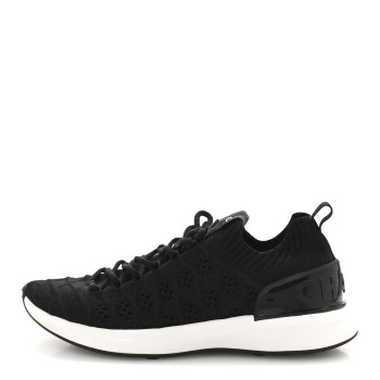 CHANEL Fabric Logo Sneakers 37 Black