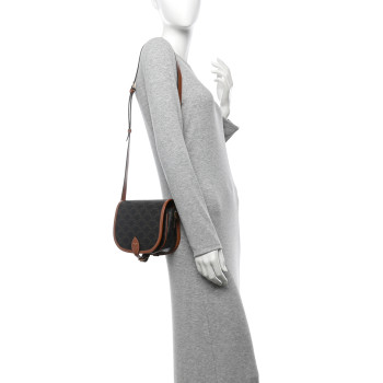 CELINE Triomphe Canvas Medium Folco Bag Tan
