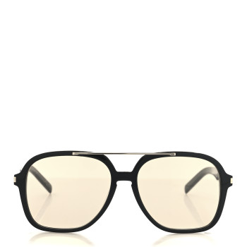 SAINT LAURENT Acetate Geometric Aviator Sunglasses SL 545 Black