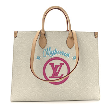LOUIS VUITTON Jacquard Embroidered Tufted Monogram Mykonos Onthego GM