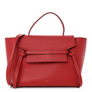 CELINE Grained Calfskin Mini Belt Bag Coquelicot