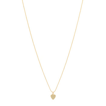 JENNIFER MEYER 18K Yellow Gold Mini Heart Charm Pendant Beaded Necklace