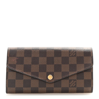 LOUIS VUITTON Damier Ebene Sarah Wallet NM Rose Ballerine