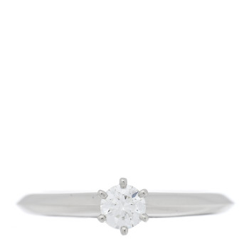 TIFFANY Platinum Diamond .21ct Solitaire Engagement Ring 49 4.75