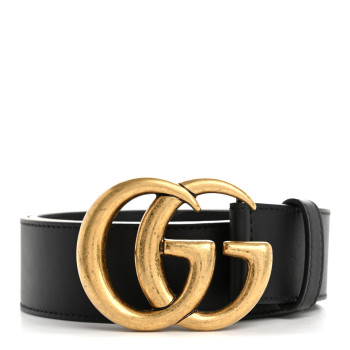 GUCCI Calfskin Double G 40mm Belt 80 32 Black