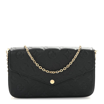 LOUIS VUITTON Empreinte Pochette Felicie Chain Wallet Black
