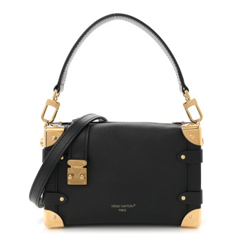 LOUIS VUITTON Grained Calfskin Side Trunk PM Black