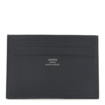 HERMES Evercolor Citizen Twill Card Case Gris Meyer