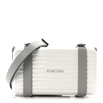 RIMOWA Gloss Polycarbonate Personal Cross-Body Bag White Grey