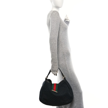 GUCCI Monogram Large New Ladies Web Hobo Black