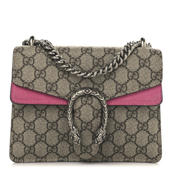 GUCCI Supreme Monogram Mini Dionysus Shoulder Bag Pink