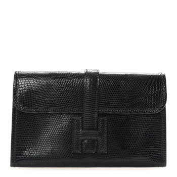 Lizard Mini Jige Elan Clutch Black
