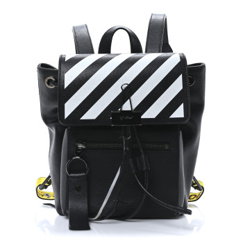 OFF-WHITE Saffiano Diag Backpack Black White