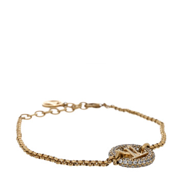 LOUIS VUITTON Metal Crystal Louise By Night Bracelet Gold