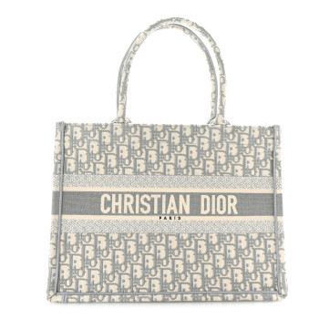 CHRISTIAN DIOR Oblique Medium Book Tote Grey