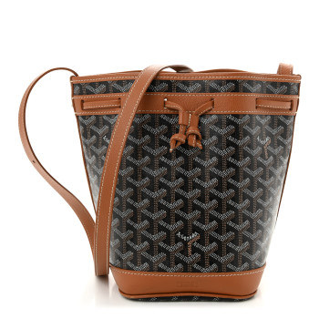 GOYARD Goyardine Petit Flot Bucket Bag PM Black Gold