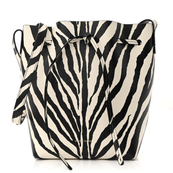 MANSUR GAVRIEL Saffiano Zebra Print Mini Bucket Bag Black White