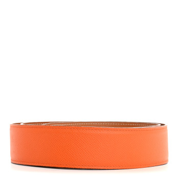 HERMES Epsom 42mm Belt Strap 95 38 Orange Gold