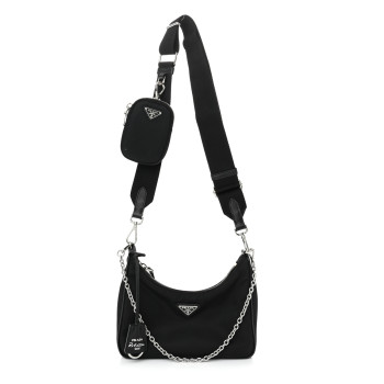 PRADA Nylon Re-Edition 2005 Shoulder Bag Black