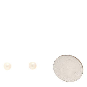 TIFFANY 18K Yellow Gold Akoya Cultured Pearl 6-6.5mm Earrings