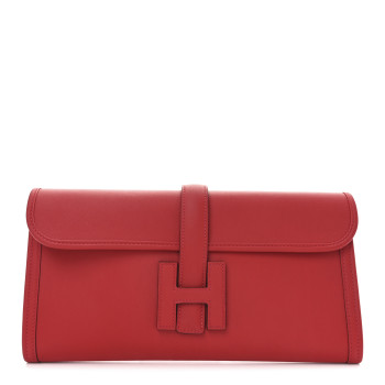 HERMES Swift Jige Elan 29 Clutch Rouge Casaque