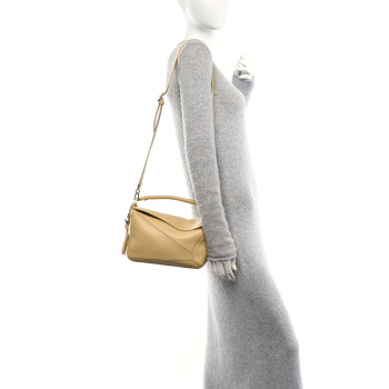 LOEWE Calfskin Small Puzzle Bag Dark Butter