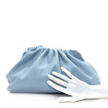 BOTTEGA VENETA Smooth Butter Calf The Pouch Oversized Clutch Ice