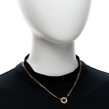 CARTIER 18K Pink Gold 2 Diamond LOVE Necklace