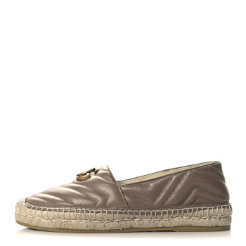 GUCCI Nappa Matelasse GG Marmont Espadrilles 40 Porcelain Rose