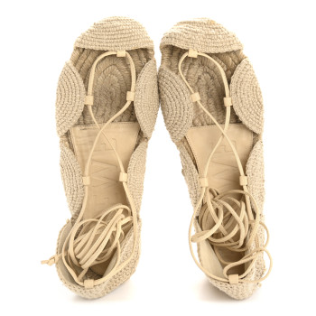 LOEWE Raffia Paula&#039;s Ibiza Strappy Solar Espadrille Sandals 38 Natural